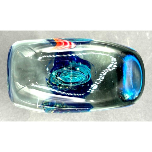 Art Glass Aquarium Fish Square Paperweight HandBlown Hand Crafted Underwater Duo - Picture 5 of 16